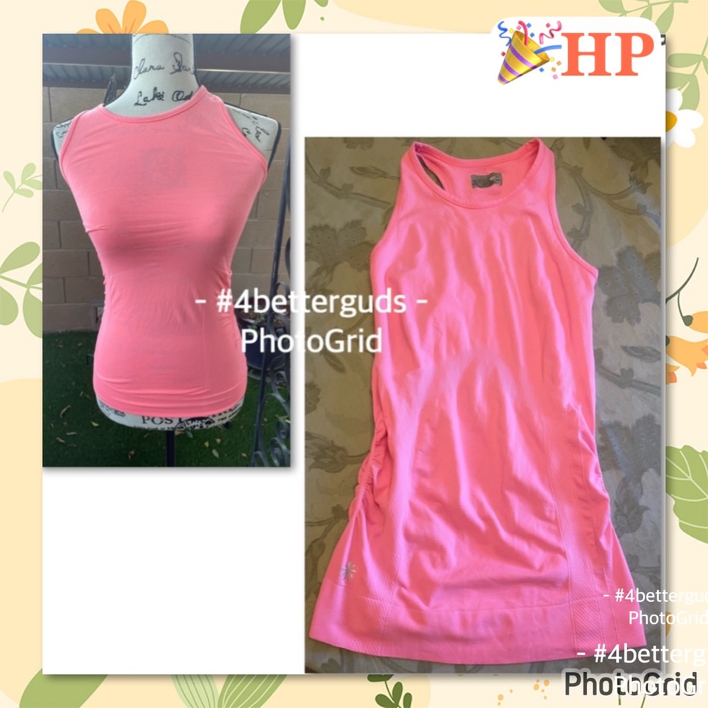 Athleta Racerback Seamless Side Ruching Tank Top Orange XS